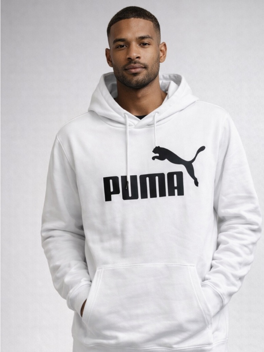 Puma Men’s White Logo Hoodie XL New With Tags Pullover Sweatshirt